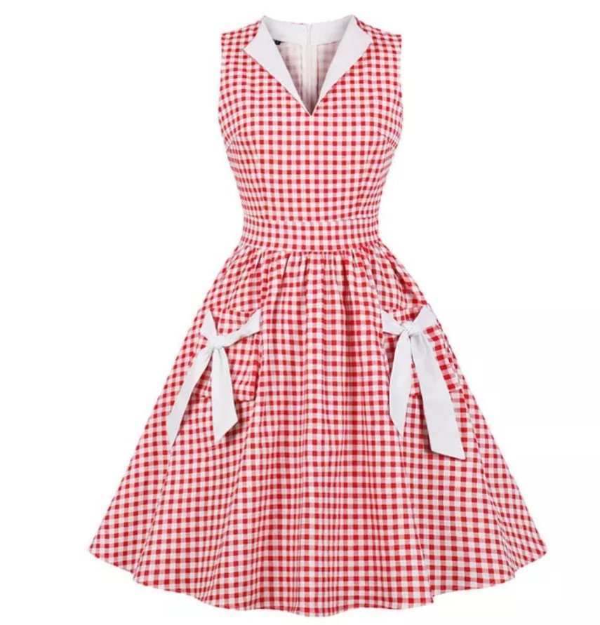 Vintage Gingham Kapsy Na Šaty