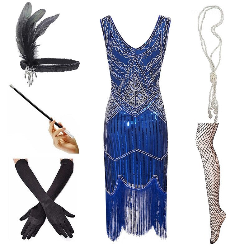 Modré Šaty Z Roku 1920