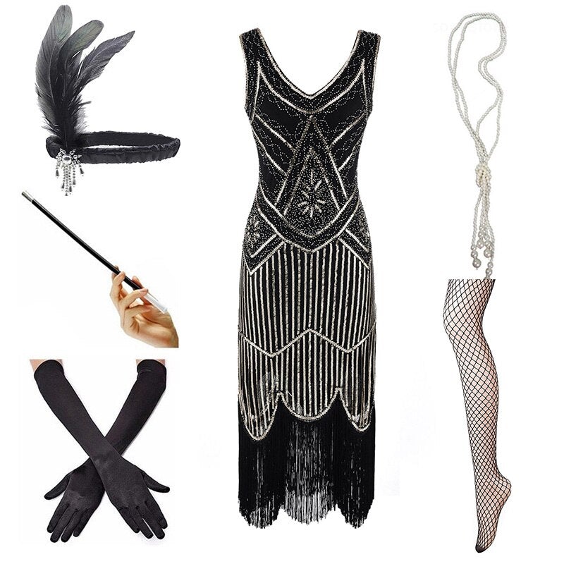 Vintage Šaty Z Roku 1920 Z Černého Zlata