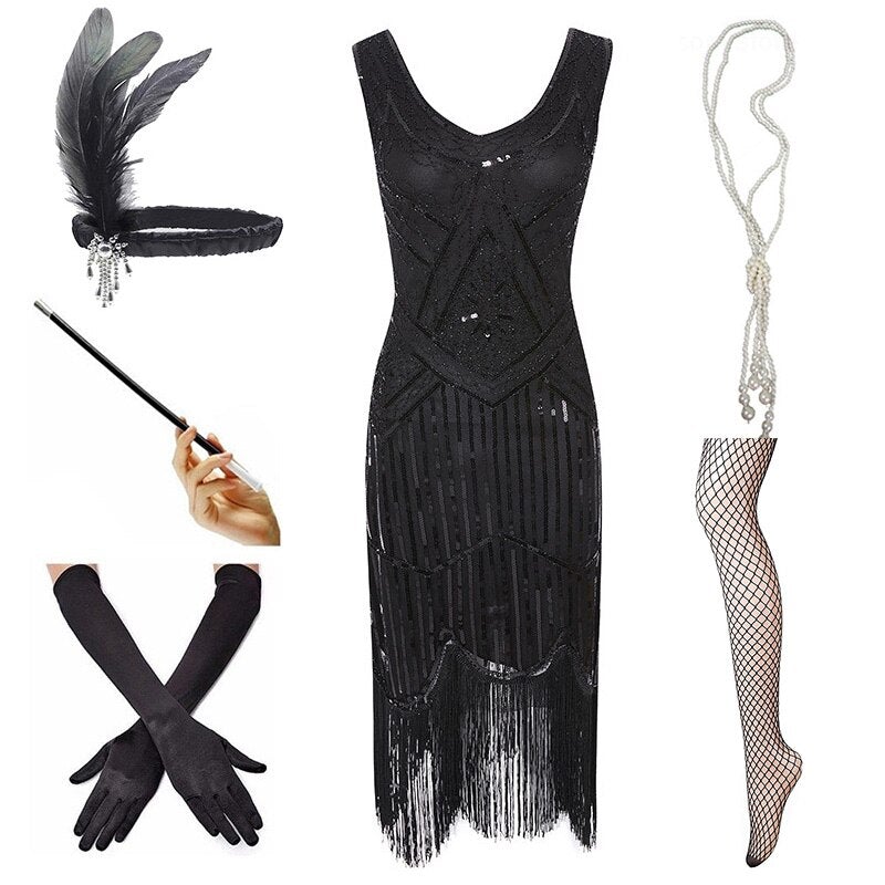 Vintage Černé Šaty Z Roku 1920