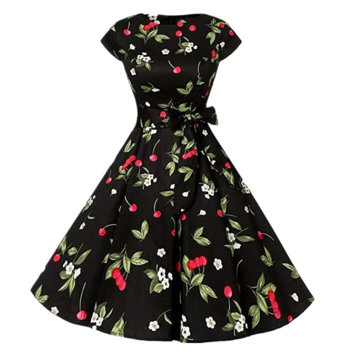 Vintage Šaty Z Roku 1950 Black Cherries