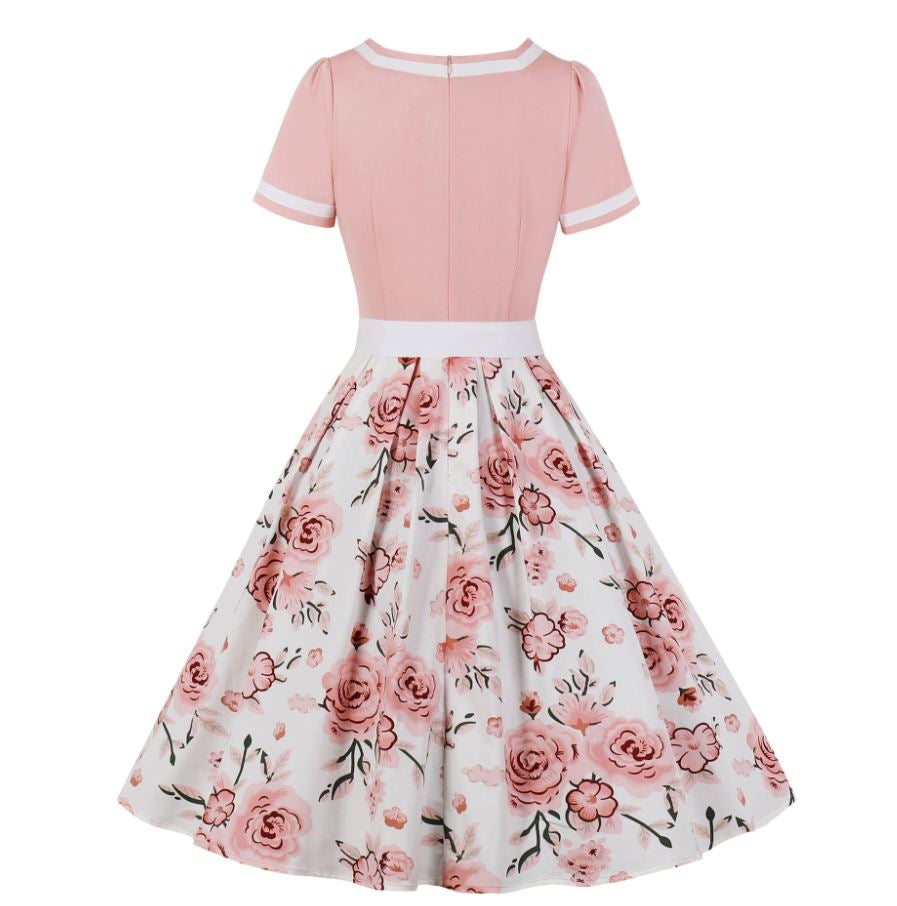 Vintage Růžové Šaty 50. Let Větší Velikosti