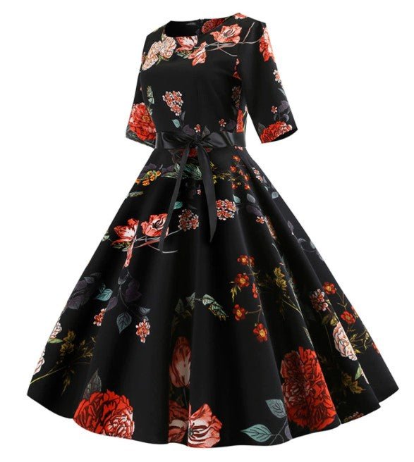 Vintage Květinové Šaty Z 50. Let