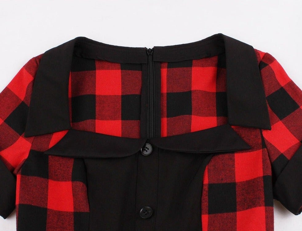 Vintage Červené Šaty Větší Velikosti 50. Let