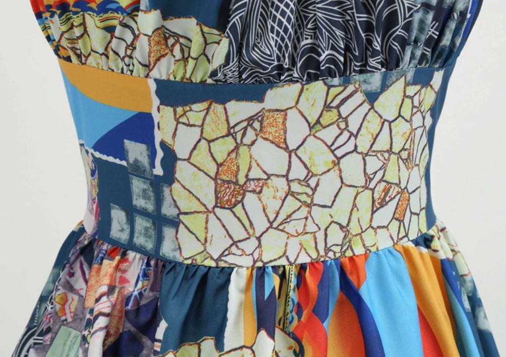 Vintage Patchworkové Šaty 60. Let