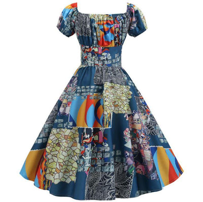 Vintage Patchworkové Šaty 60. Let