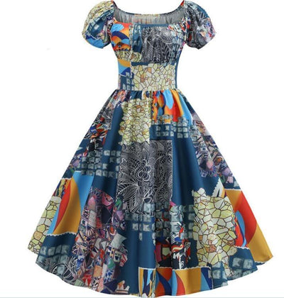 Vintage Patchworkové Šaty 60. Let
