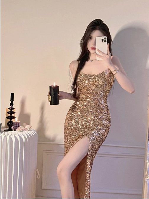 Vintage Khaki Bodycon Šaty Ze 40. Let