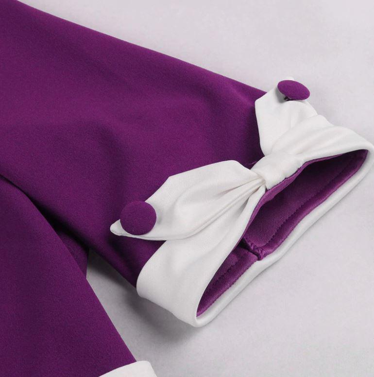 Vintage Podzimní Fialové Šaty