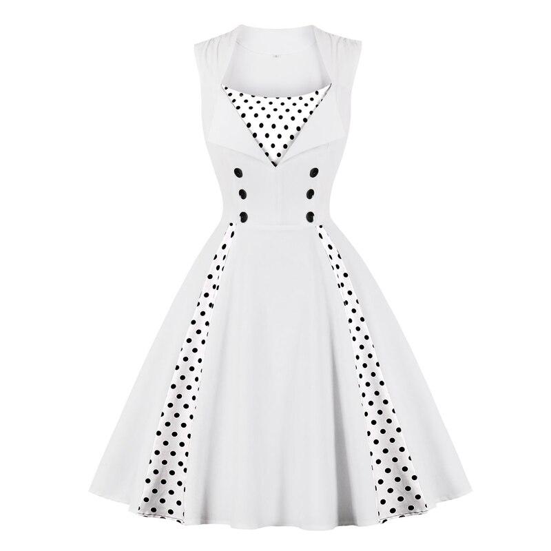 Vintage Bílé Šaty Rockabilly