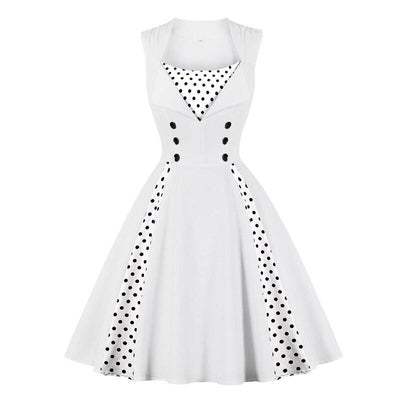 Vintage Bílé Šaty Rockabilly