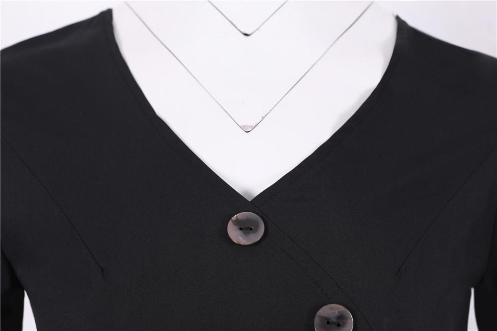 Vintage Šaty Knoflíky Černá