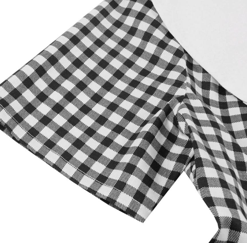 Vintage Černé Kostkované Šaty