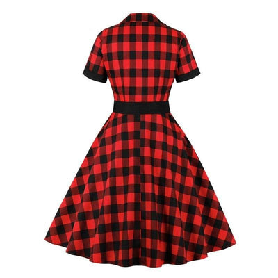 Vintage Check Košilové Šaty