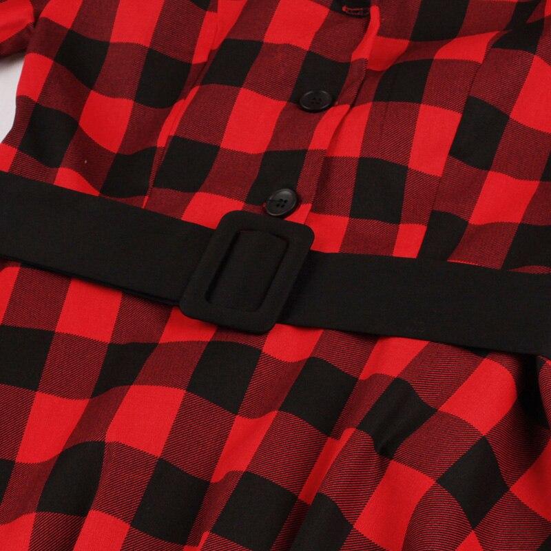 Vintage Check Košilové Šaty