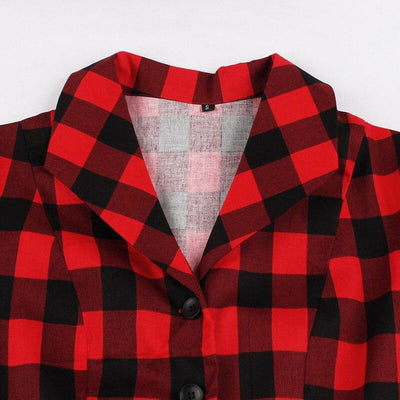Vintage Check Košilové Šaty