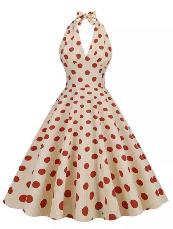 Vintage Elegantní Retro Letní Šaty