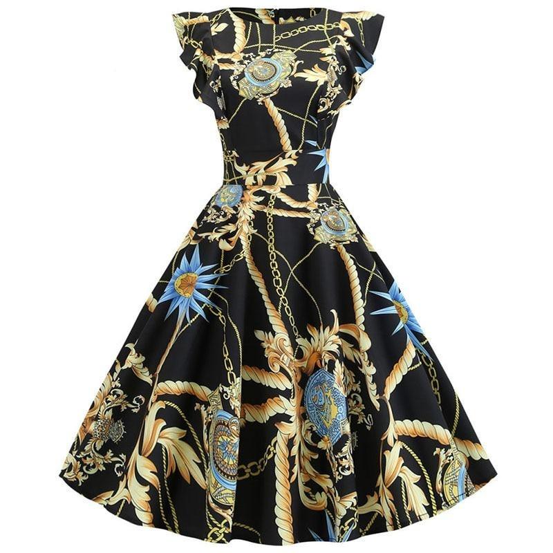 Vintage Elegantní Retro Efektní Šaty