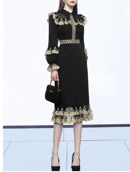 Vintage Šaty S Límečkem Black Peter Pan