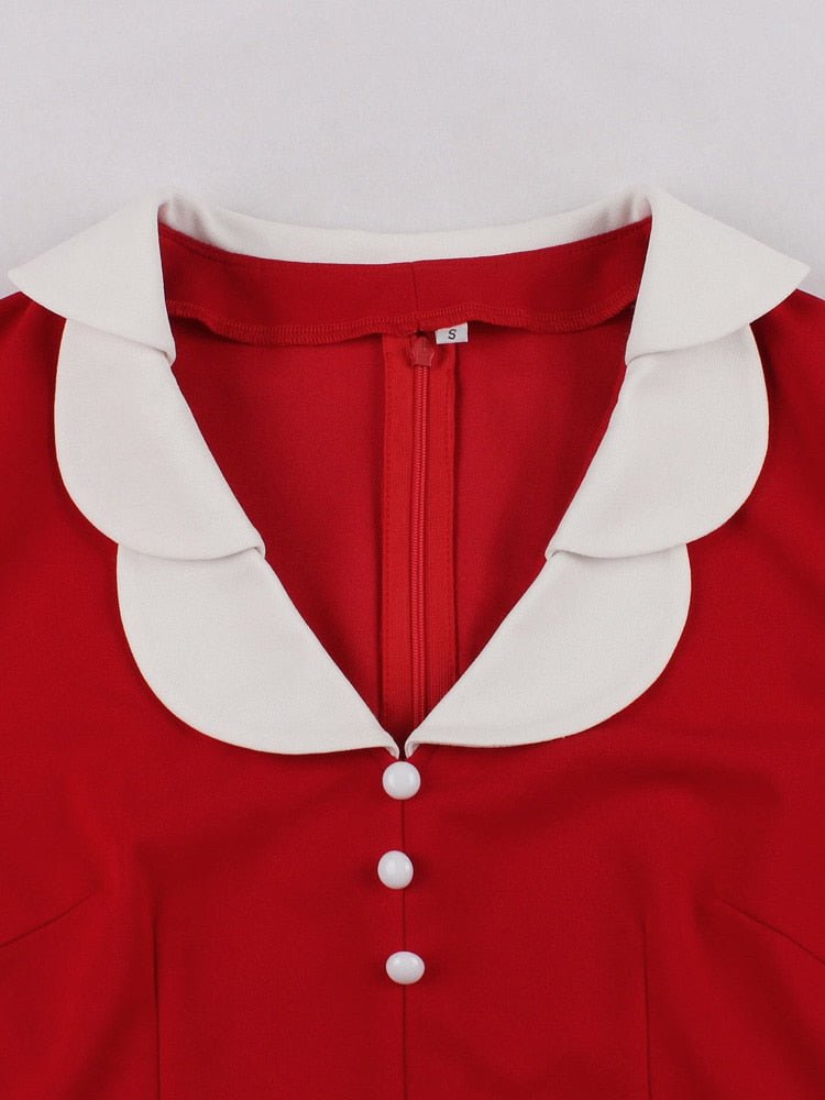 Vintage Tužka Elegantní Červené Šaty