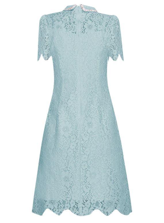 Vintage Tyrkysové Krajkové Šaty