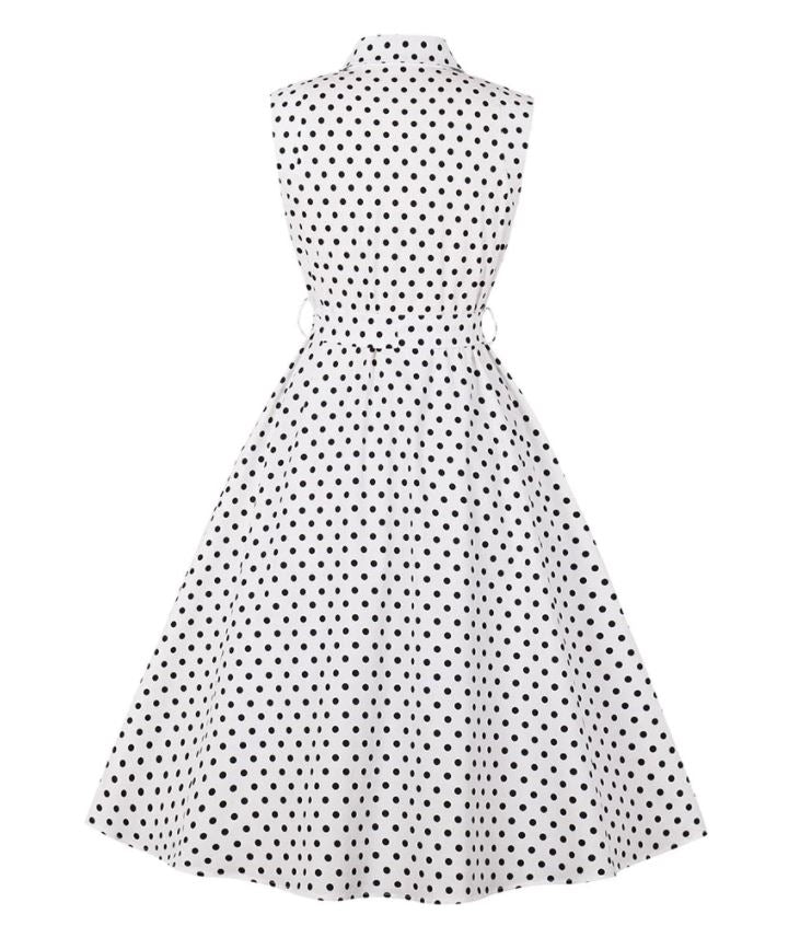 Vintage Černé A Bílé Dámské Šaty