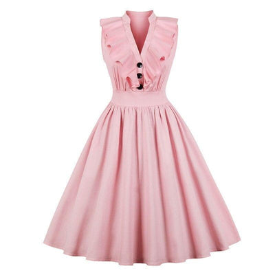 Vintage Růžové Šaty Froufrou Plus Size
