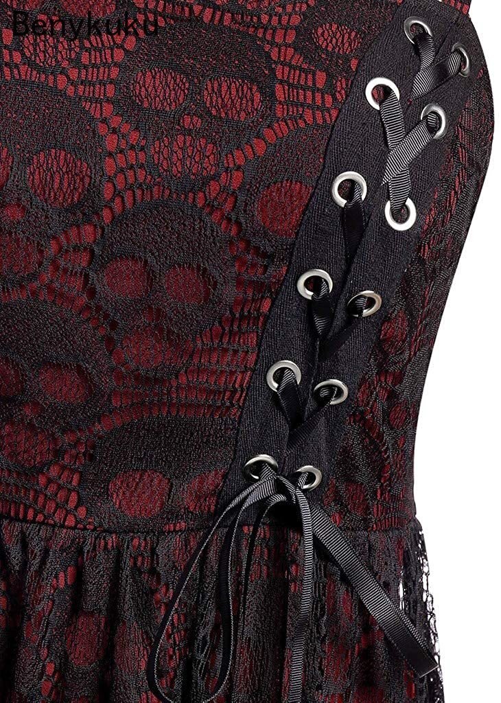 Vínové Gotické Vintage Šaty