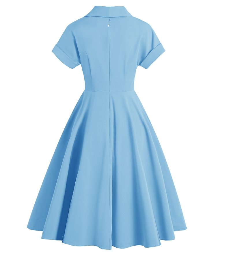 Knoflíky Vintage Šatů Plus Velikosti Modré