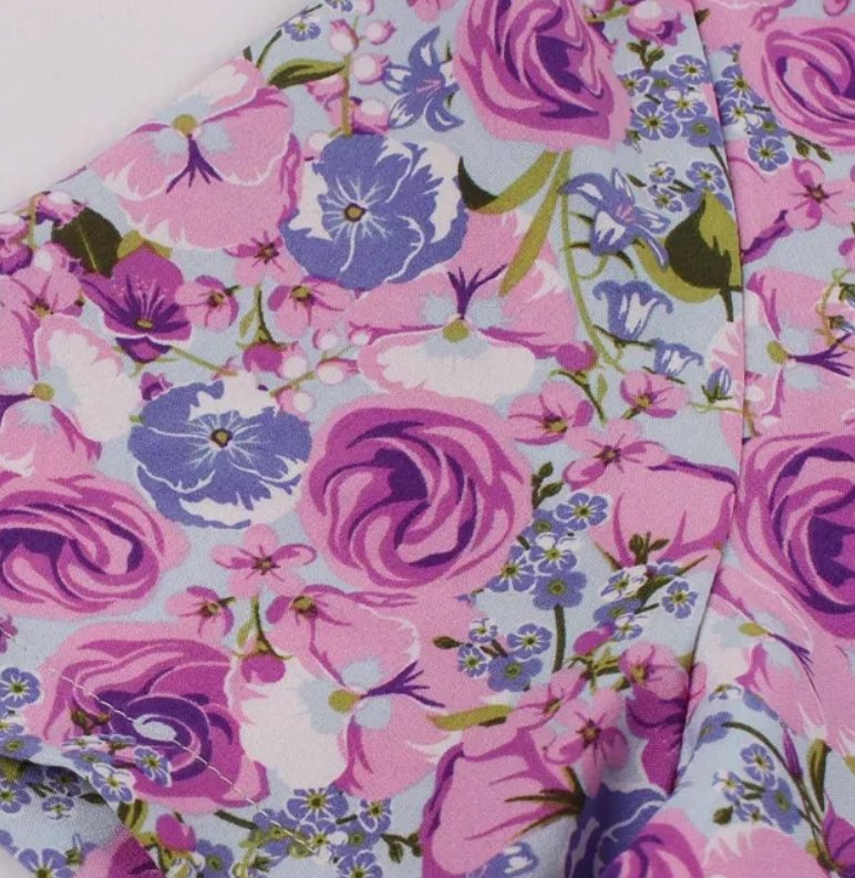 Vintage Šaty Velké Velikosti S Vysokým Pasem Fialové