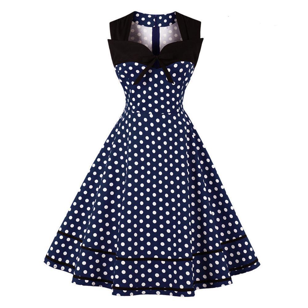 Vintage Šaty Plus Velikosti Retro Navy