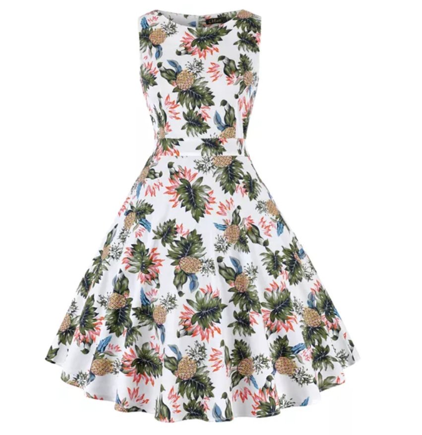 Vintage Šaty Rockabilly Pineapple Plus Velikosti