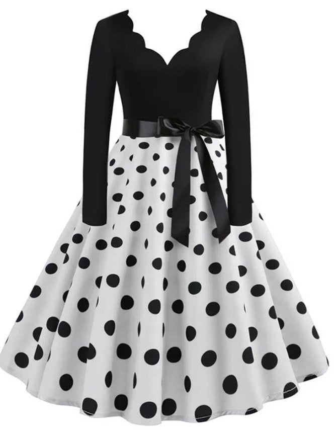 Vintage Velké Rockabilly Šaty Černé