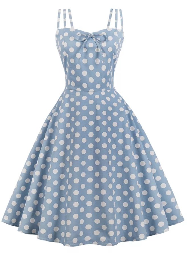 Vintage Sexy Modré Šaty Velké Velikosti