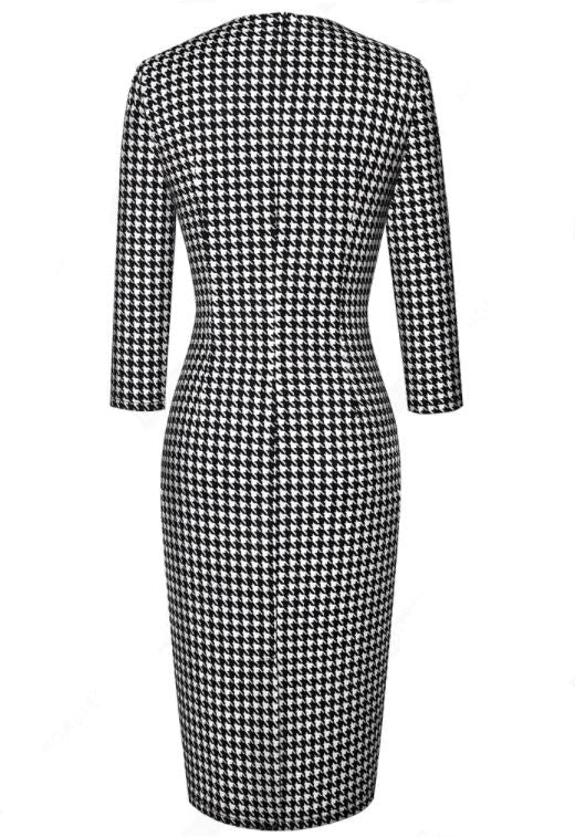 Vintage Zimní Černé A Bílé Šaty