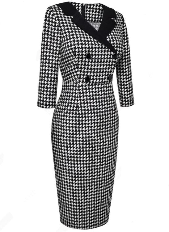 Vintage Zimní Černé A Bílé Šaty