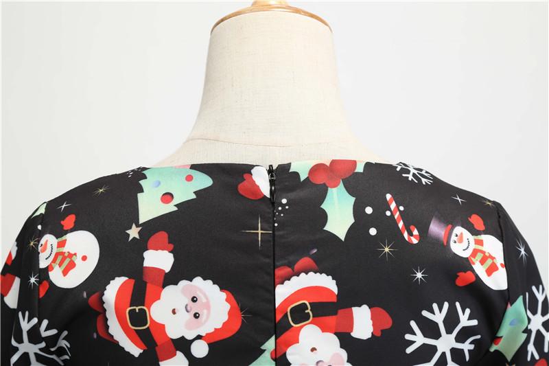 Vintage Černé Zimní Vánoční Šaty