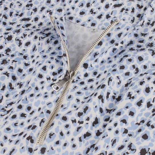 Vintage Modré Leopardí Šaty