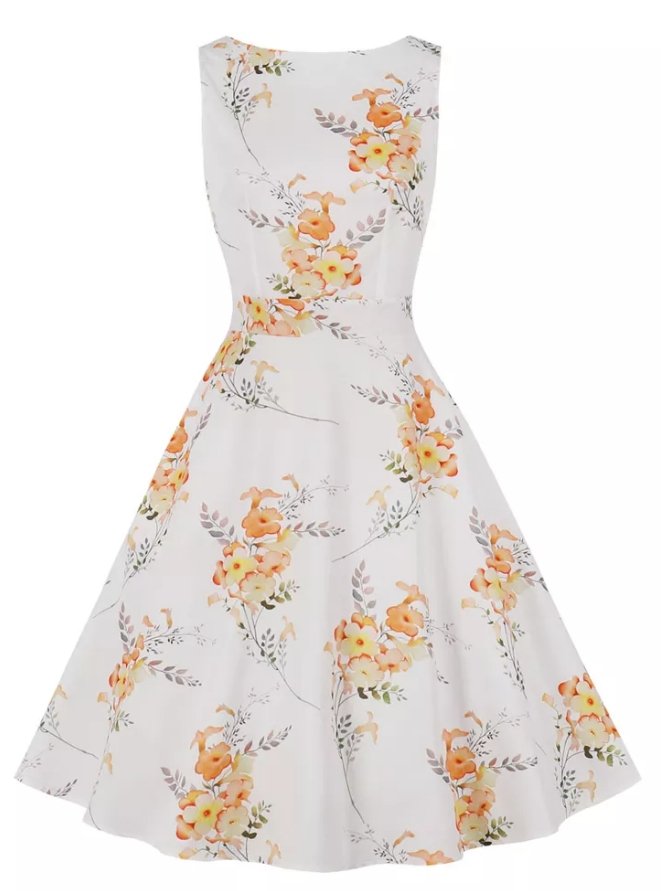 Vintage Dlouhé Bílé Šaty Z 50. Let