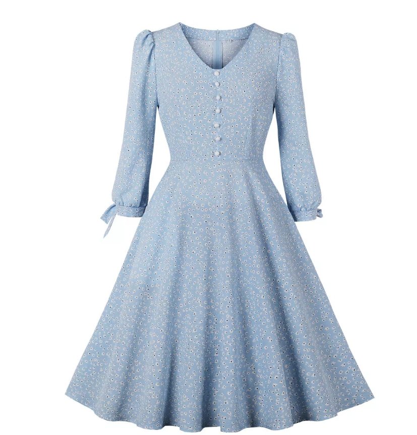 Vintage Dlouhé Boho Květinové Šaty