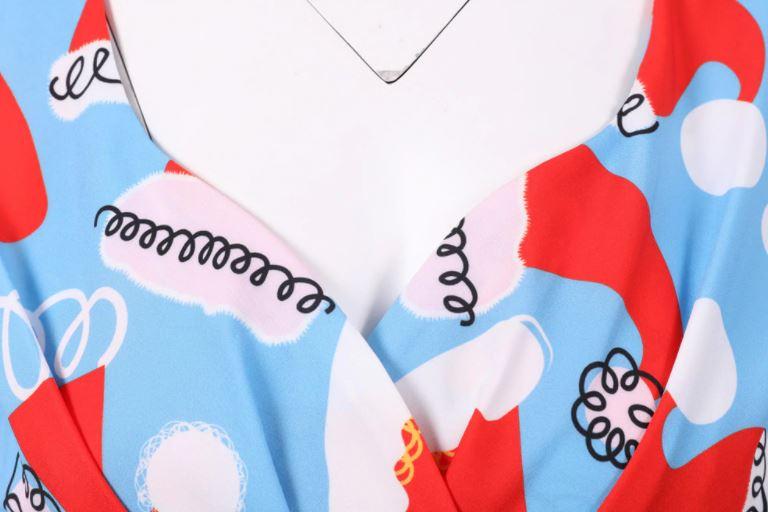 Vintage Vánoční Modré Šaty Větší Velikosti