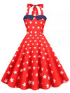 Vintage Pin Up Srdce Usa Šaty