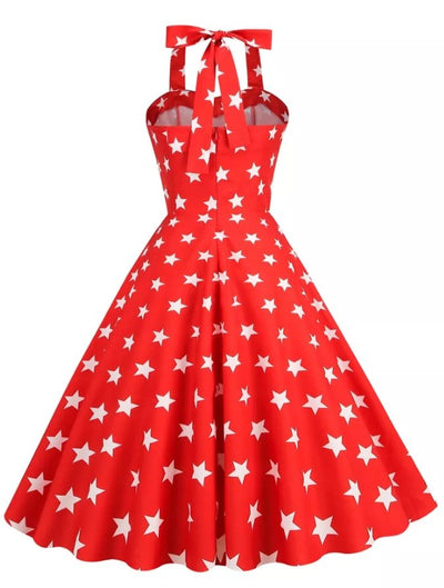 Vintage Pin Up Srdce Usa Šaty