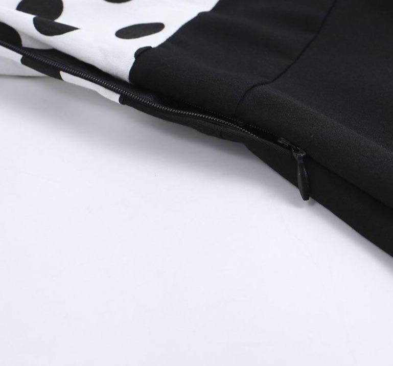 Vintage Černé Puntíkované Šaty