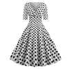 Vintage Rockabilly Šaty 50. Let Bílé Puntíky