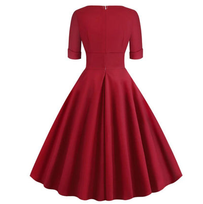Vintage Karmínové Šaty Rockabilly Z 50. Let