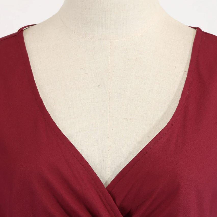 Vintage Karmínové Šaty Rockabilly Z 50. Let