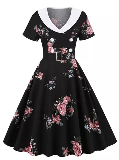 Vintage Rockabilly Šaty Z 50. Let Květin
