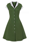 Vintage Rockabilly Šaty 50. Let Zelené