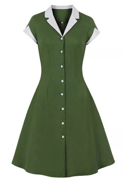 Vintage Rockabilly Šaty 50. Let Zelené